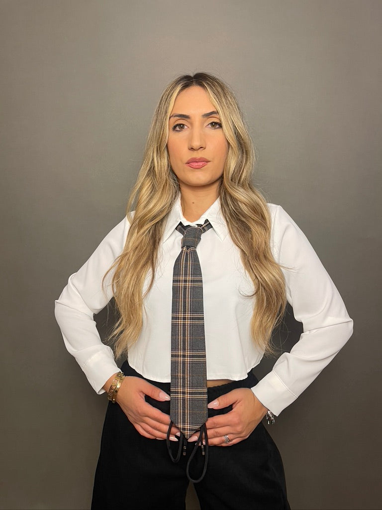Camicia cravatta grey