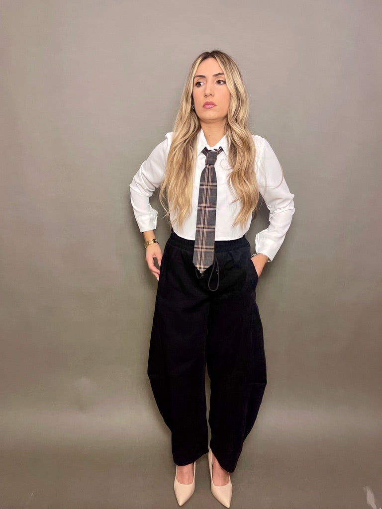 Camicia cravatta grey