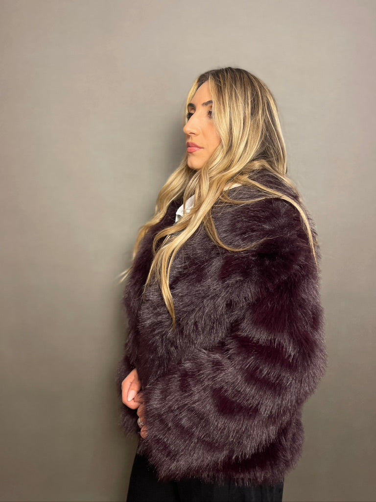 Pelliccia Teddy bordeaux