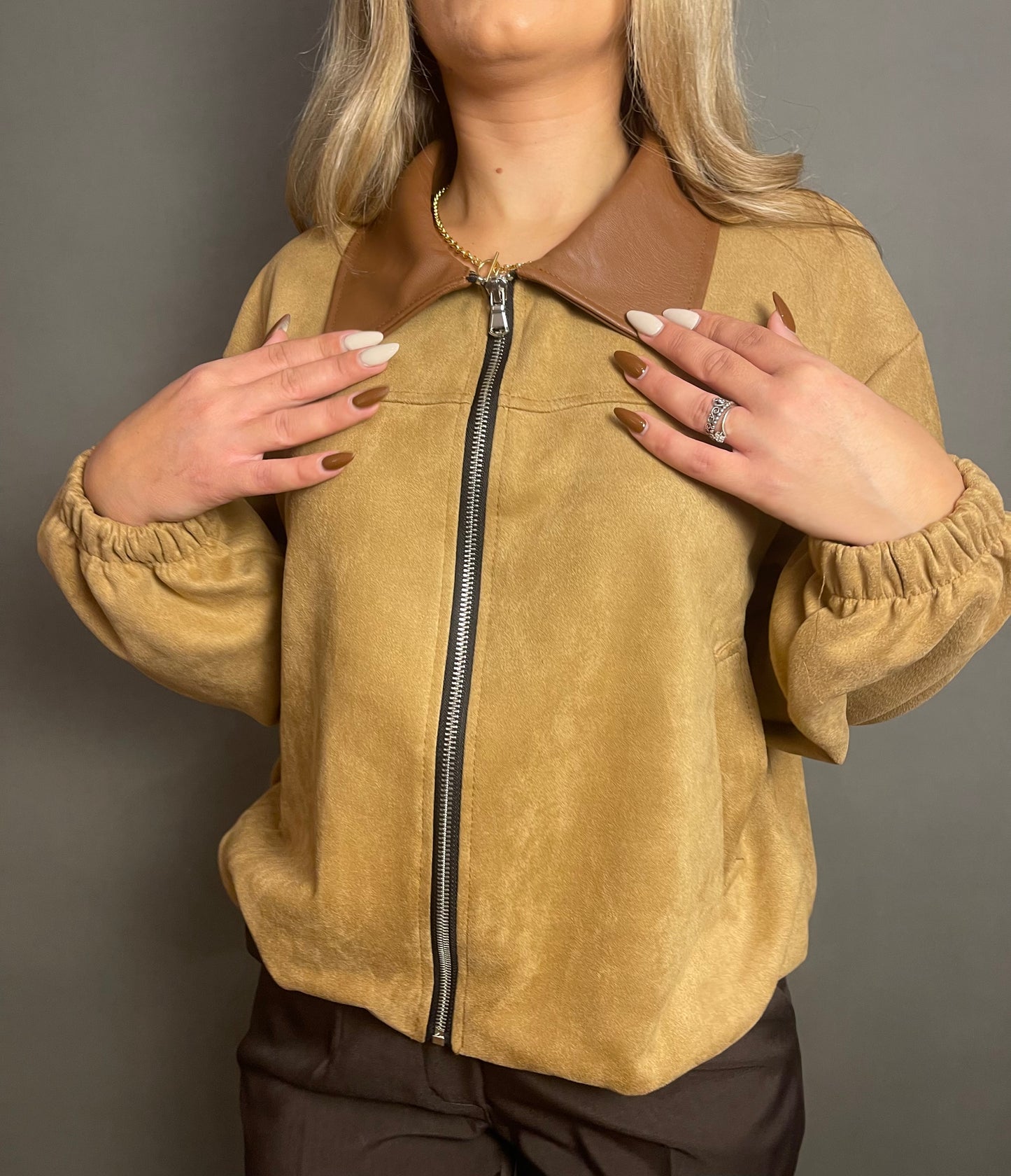 Bomber Velvet CAMEL