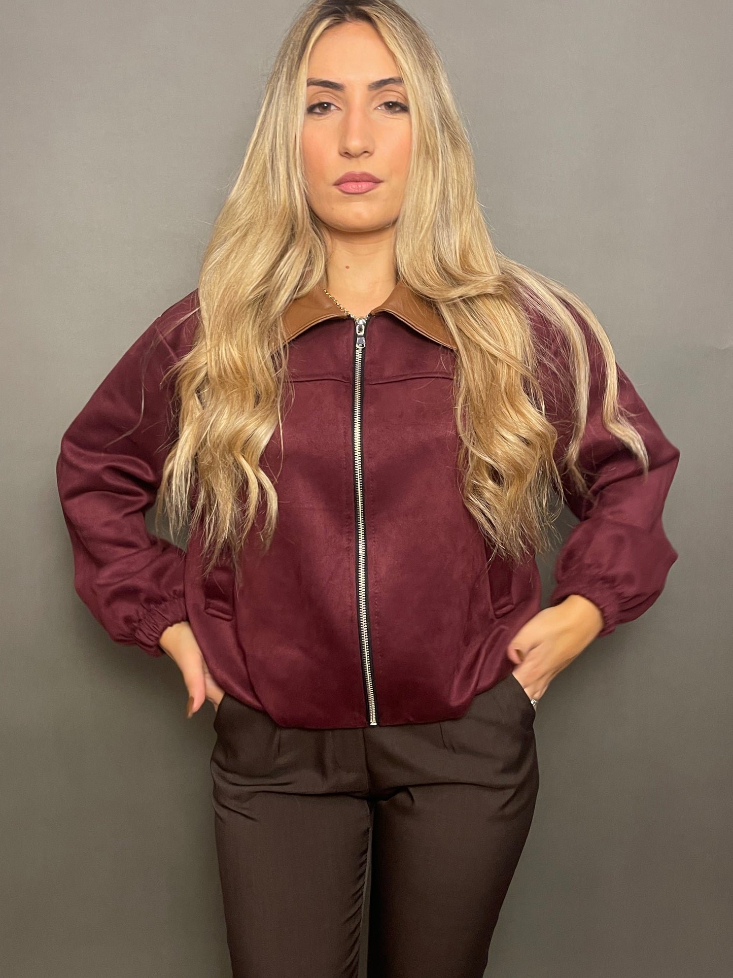 Bomber Velvet Bordeaux