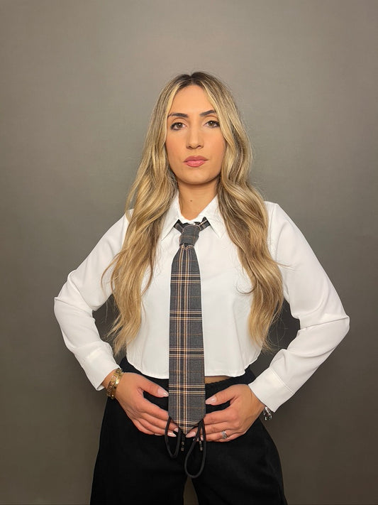 Camicia cravatta grey