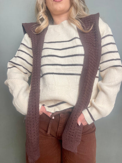 Pull lily marrone e panna