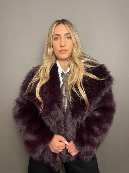 Pelliccia Teddy bordeaux
