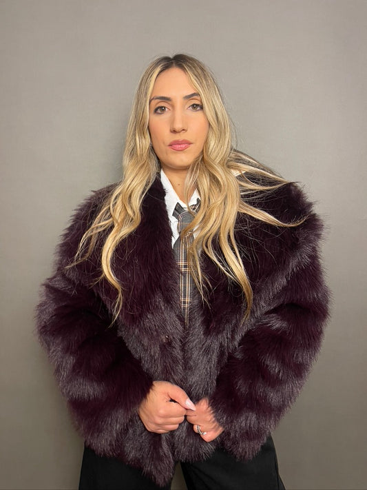 Pelliccia Teddy bordeaux