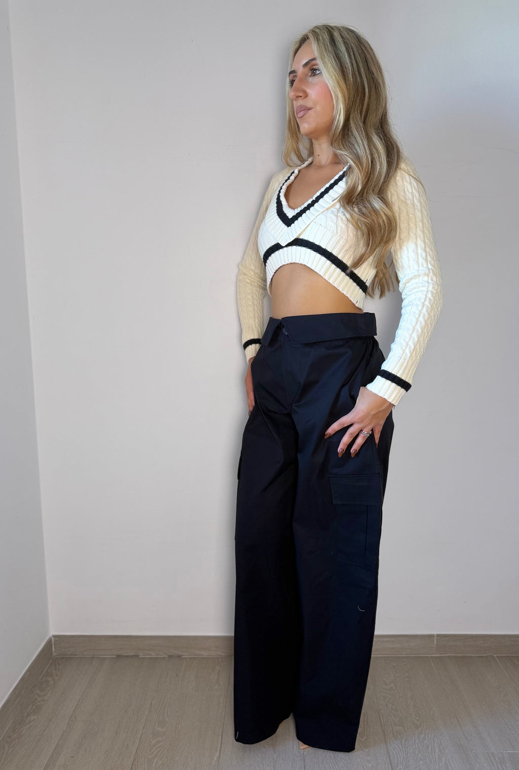 Maglione crop college