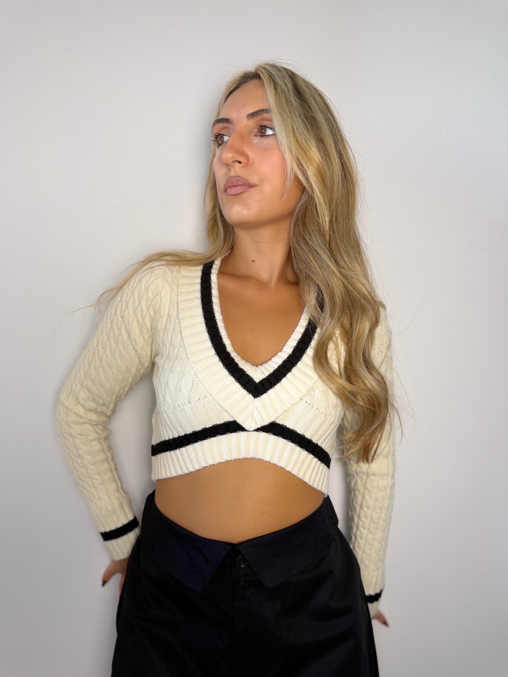 Maglione crop college